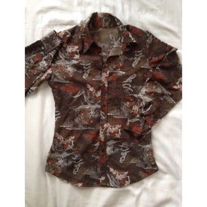 Vintage floral print button-down